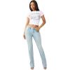 True Religion Women’s Raglan Baby Tee – Slim Fit Stretch Cotton Crewneck, Contrast Sleeves, Horseshoe Graphic T-Shirt(White/Baby Pink)