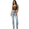 True Religion Women’s Ribbed Buddha Overall Tank – Ribbed Knit, Crew Neck, Racerback Design(Jet Black)
