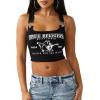 True Religion Women’s Ribbed Buddha Overall Tank – Ribbed Knit, Crew Neck, Racerback Design(Jet Black)