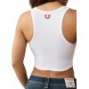 True Religion Women’s Ribbed Buddha Overall Tank – Ribbed Knit, Crew Neck, Racerback Design(Optic White)
