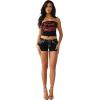 True Religion Women’s Ruched Rib Bandeau Top – Ribbed Fabric, Non-Slip Grip(Jet Black)