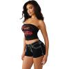 True Religion Women’s Ruched Rib Bandeau Top – Ribbed Fabric, Non-Slip Grip(Jet Black)