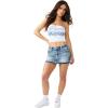 True Religion Women’s Ruched Rib Bandeau Top – Ribbed Fabric, Non-Slip Grip(White)