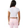 True Religion Women’s Sporty Contrasted Cap Sleeve Top – Fitted Cotton Tee(Optic White)