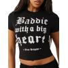 True Religion Women’s True Baddie with Big Heart Tee
