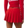 True Religion Women’s Vintage Pleated Mini Skirt – Mid-Rise Waist, Raw-Cut Hem, Pleated Detailing – Salsa, Medium