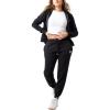 True Religion Crystal Horseshoe Midrise Fleece Jogger, Jet Black, XS