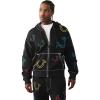 True Religion Men’s Super T Boxy Zip Hoodie – Split Kangaroo Pockets