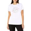 True Religion Womens Crystal Buddha Slim Crew Tee(Optic White)