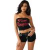 True Religion Women’s Ruched Rib Bandeau Top – Ribbed Fabric, Non-Slip Grip(Jet Black)