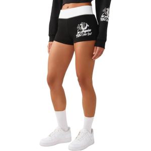 True Religion Women’s Contrast Sporty Booty Short – Elasticized Waistband, Contrast Trim