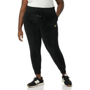 True Religion Women’s Velour Mid Rise Jogger(True Black)