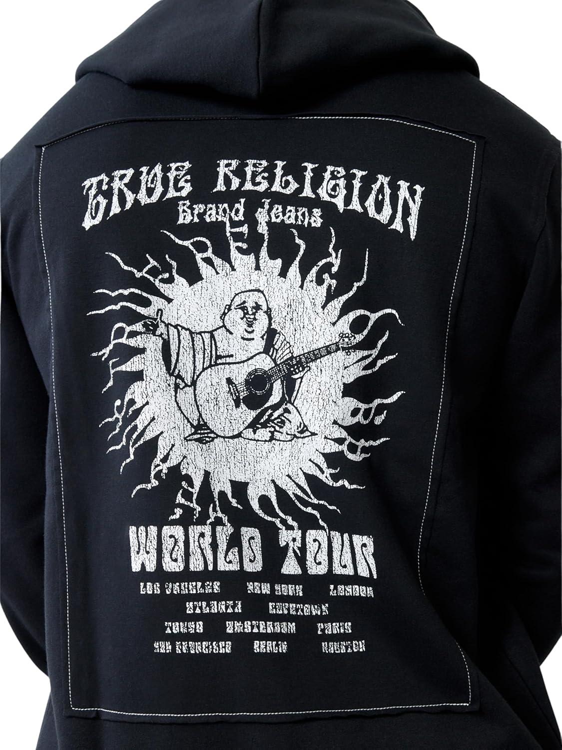 imageTrue Religion Mens Blazing Tour Applique ZipUp HoodiePhantom