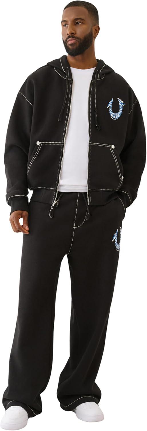 imageTrue Religion Mens HS Paint Baggy Big T SweatpantsJet Black