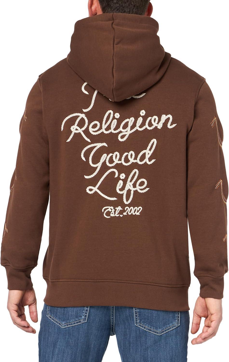 imageTrue Religion Mens Rainbow Embro Zip Up HoodieChestnut