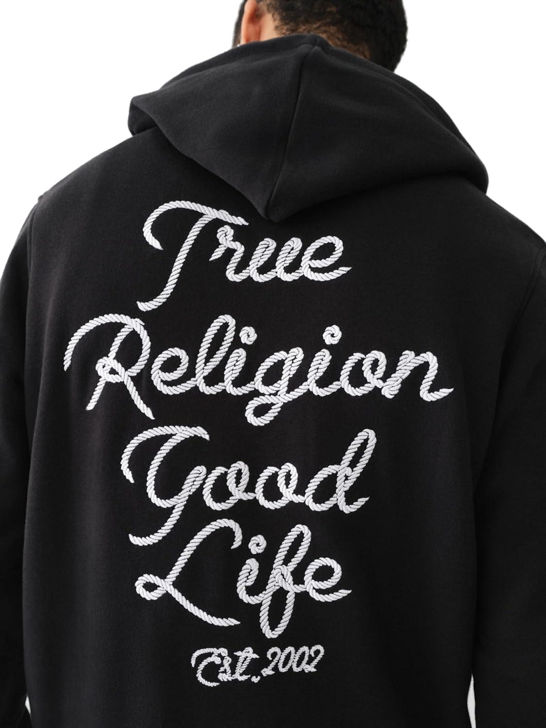 imageTrue Religion Mens Rainbow Embro Zip Up HoodieJet Black
