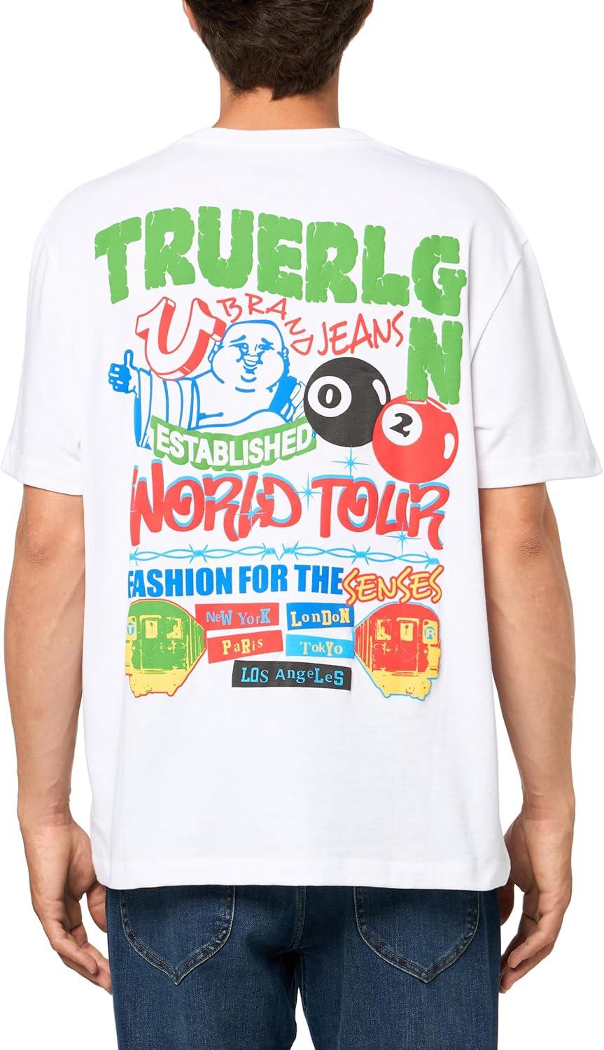 imageTrue Religion Mens Relaxed Billards TeeOptic White