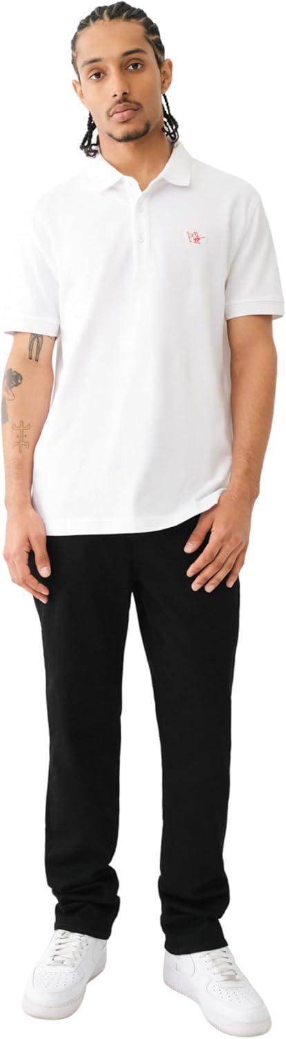 imageTrue Religion Mens Relaxed Buddha Patch PoloOptic White