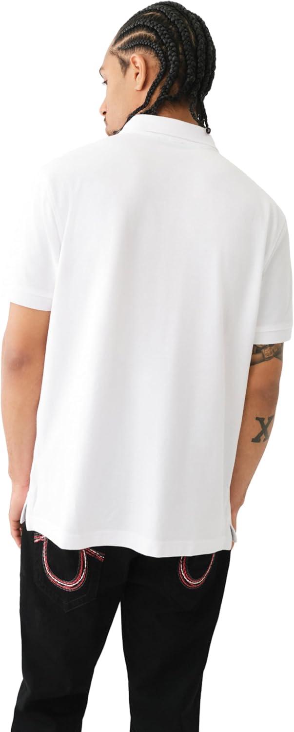 imageTrue Religion Mens Relaxed Buddha Patch PoloOptic White