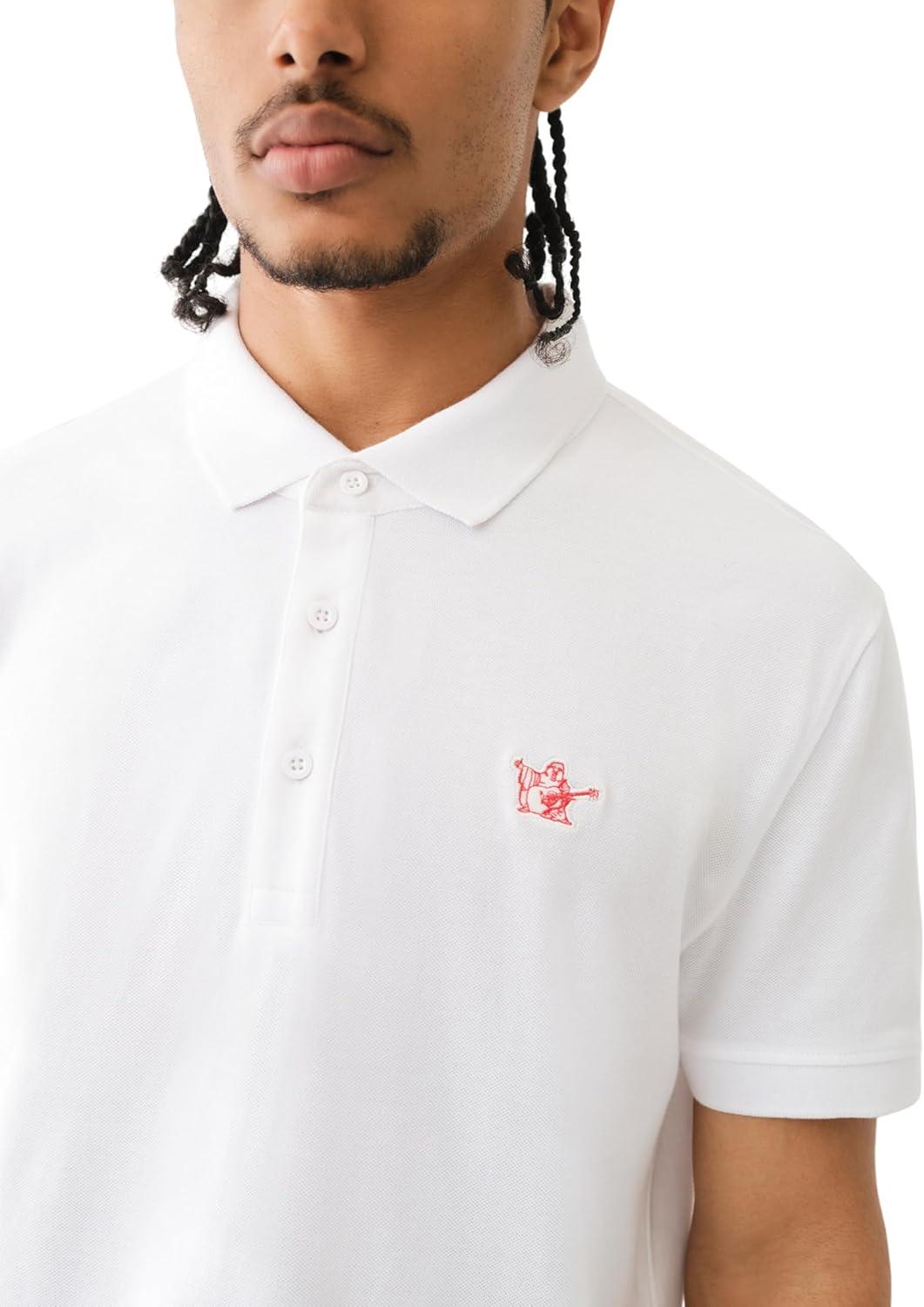 imageTrue Religion Mens Relaxed Buddha Patch PoloOptic White