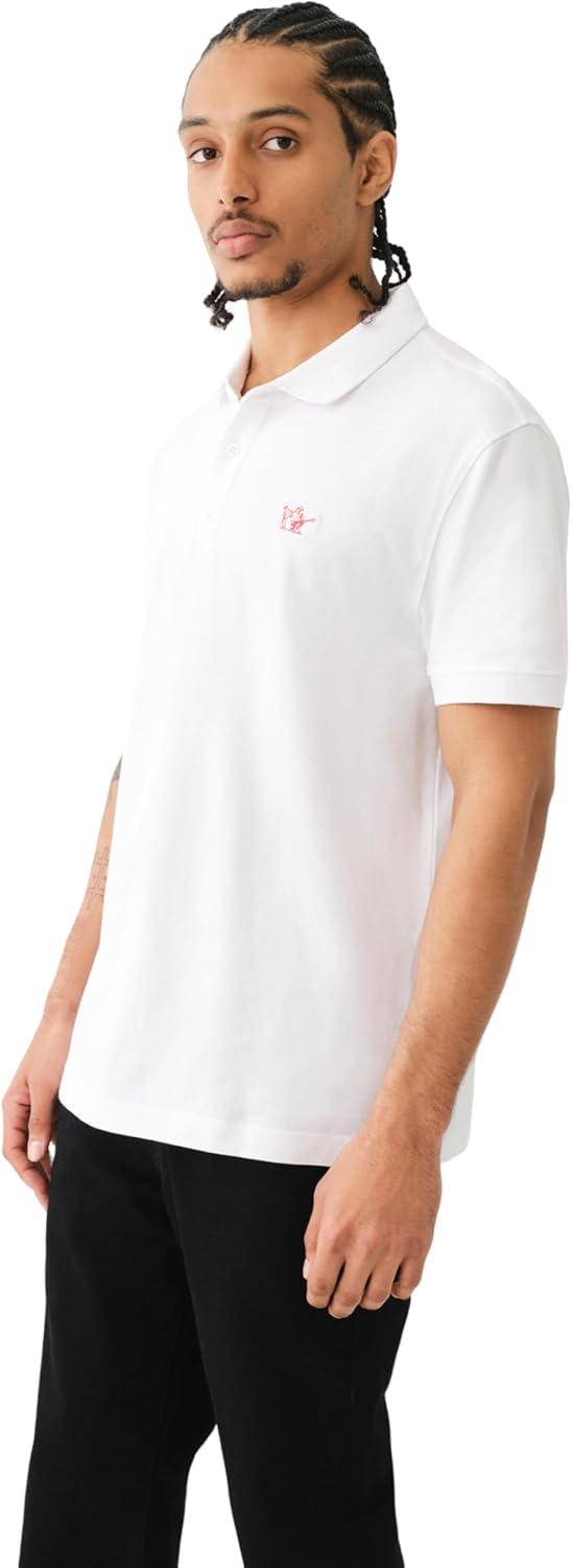 imageTrue Religion Mens Relaxed Buddha Patch PoloOptic White