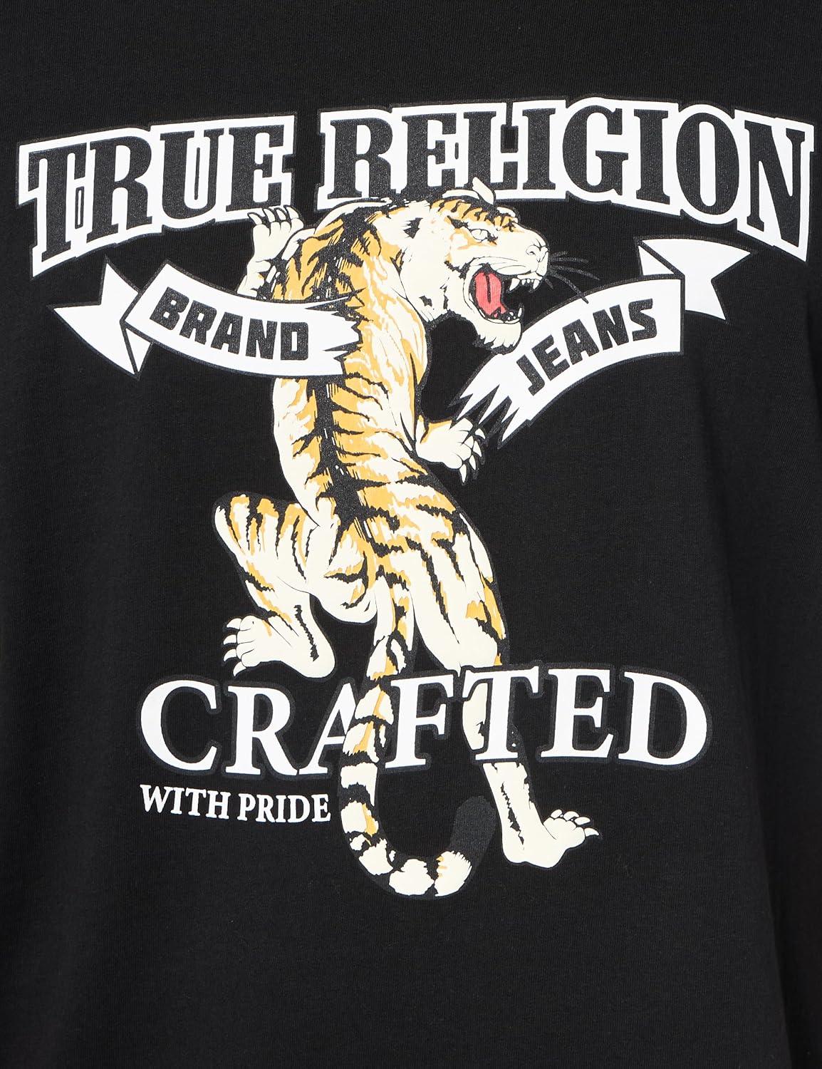 imageTrue Religion Mens Relaxed Tiger TeeJet Black