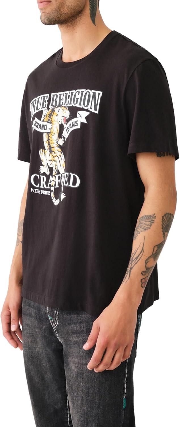 imageTrue Religion Mens Relaxed Tiger TeeJet Black