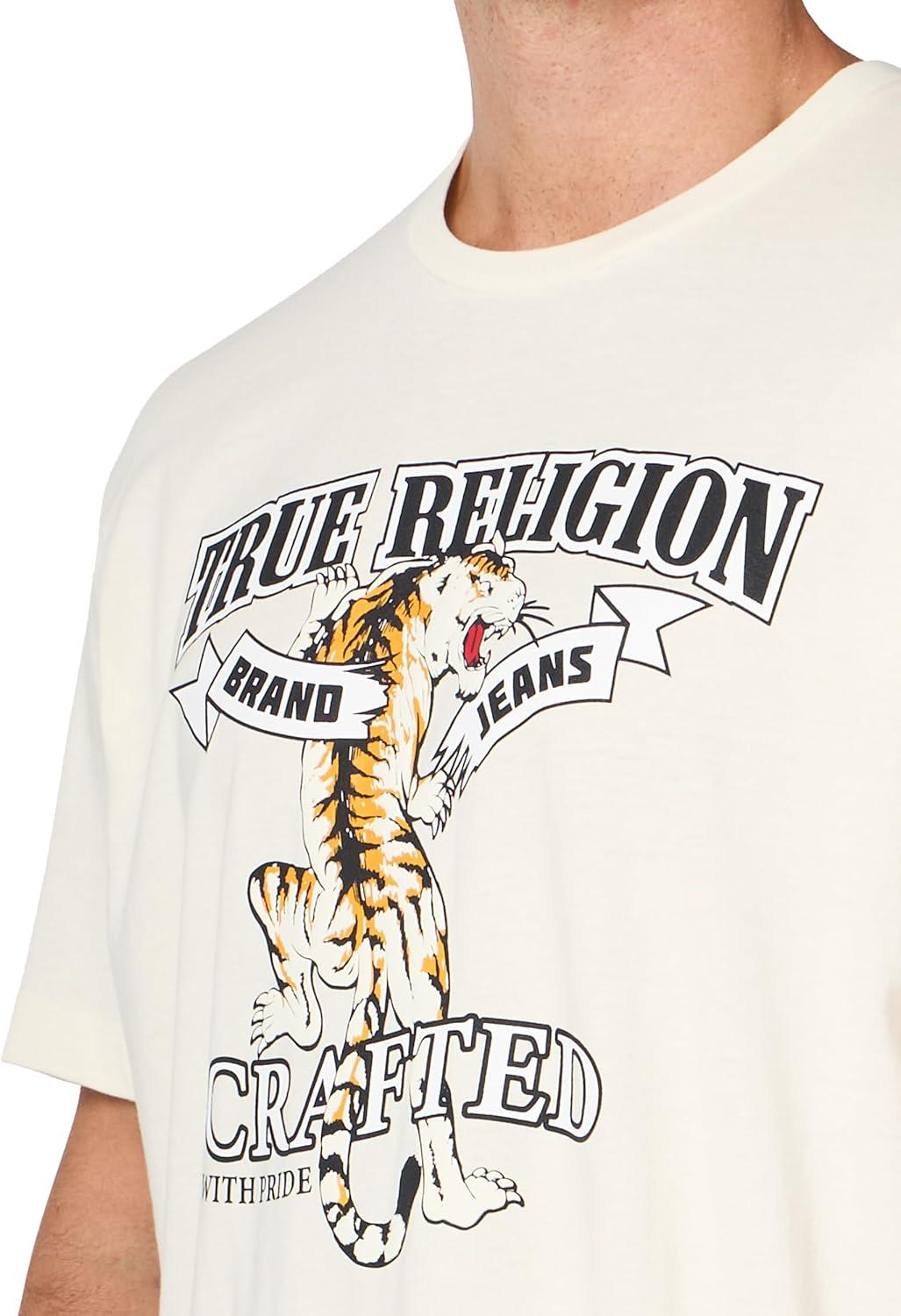 imageTrue Religion Mens Relaxed Tiger TeeWinter White