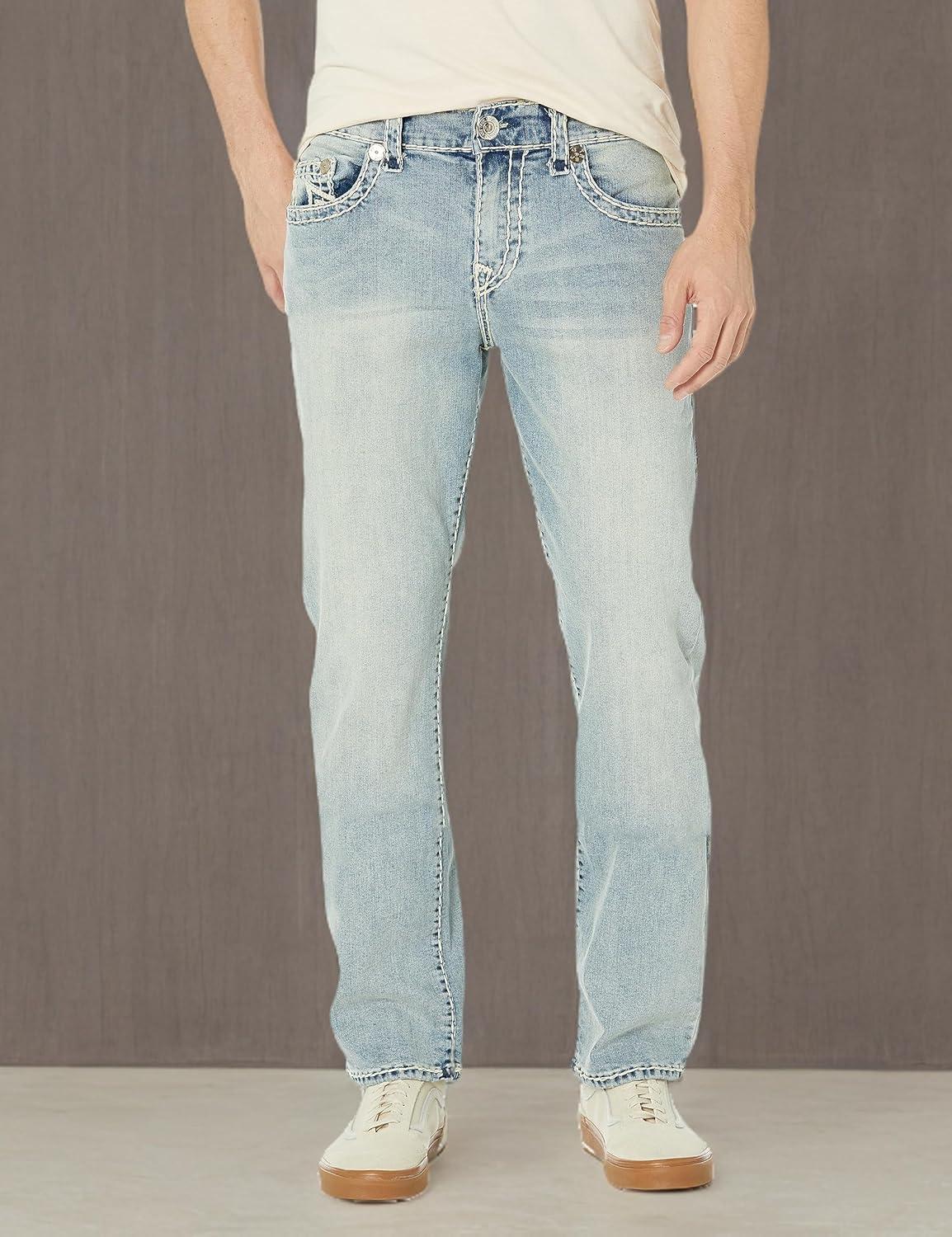 imageTrue Religion Mens Ricky Super T Nf Rope HsDarb Light Wash
