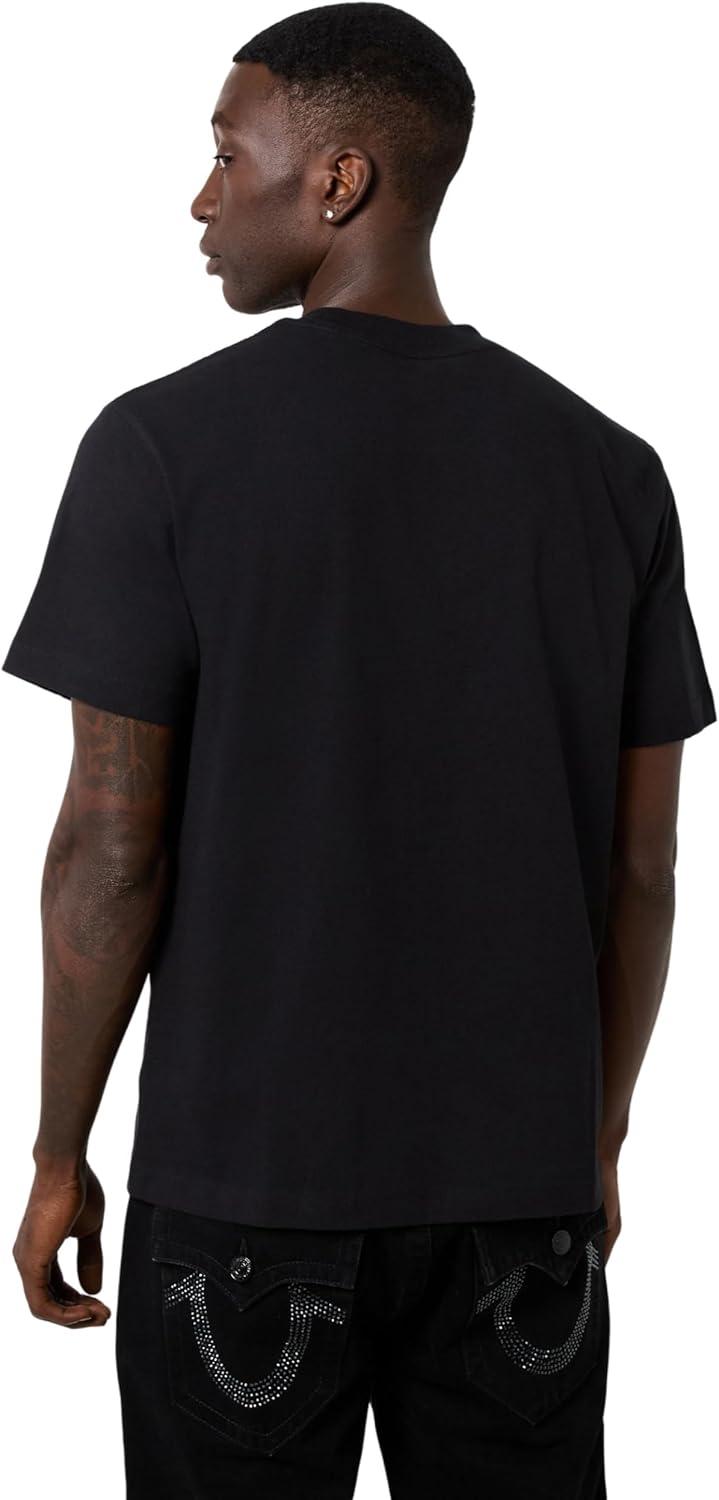 imageTrue Religion Mens Short Sleeve Reflective Arch Tee Modern Fit with EyeCatching ReflectiveJet Black