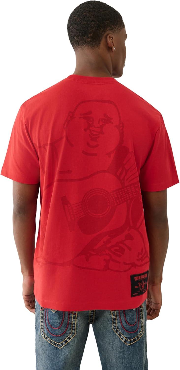 imageTrue Religion Mens Short Sleeve Shadow Logo Tee Crewneck Graphic TShirtTrv Red