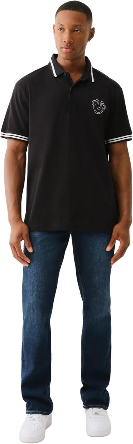imageTrue Religion Mens Ss Buddha Patch PoloJet Black