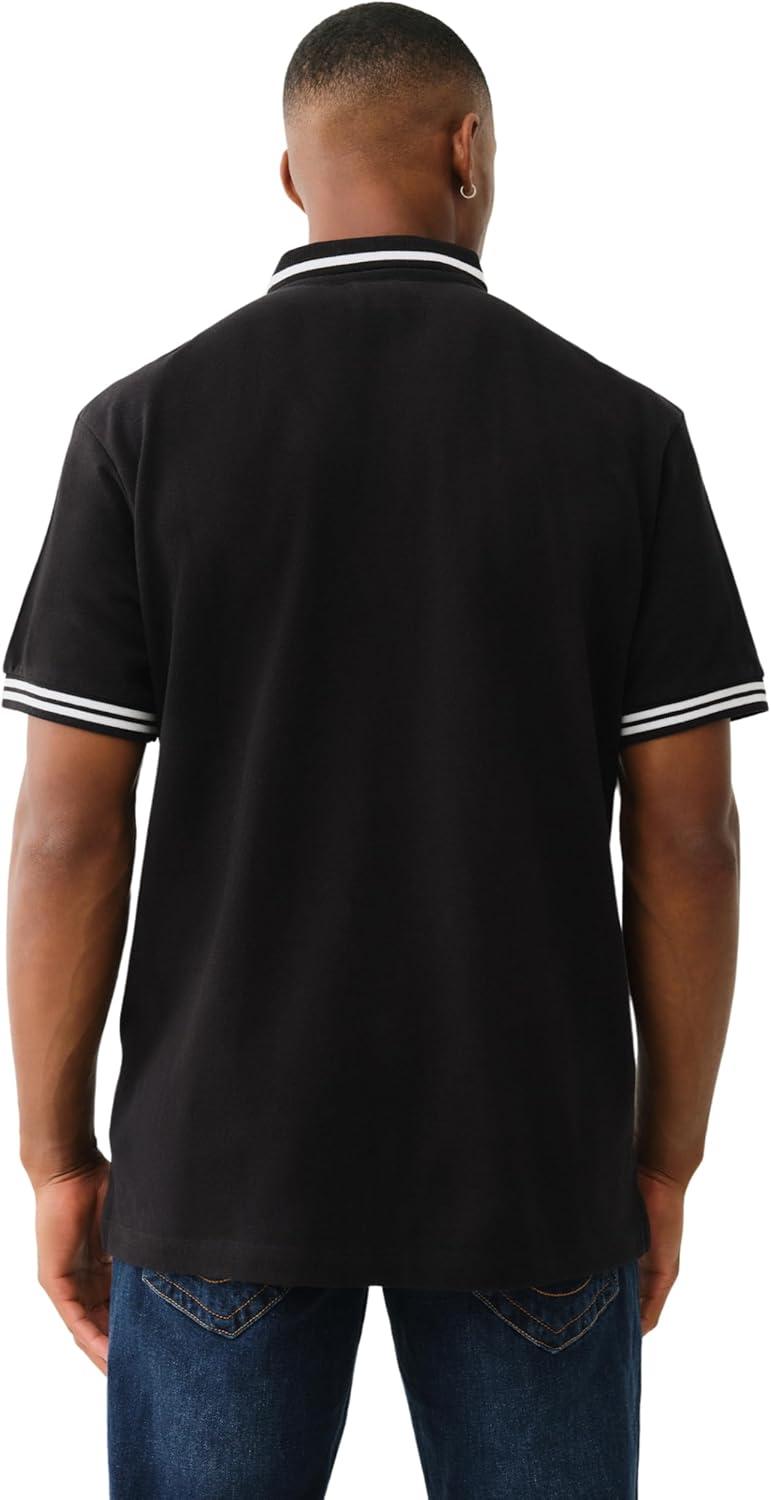 imageTrue Religion Mens Ss Buddha Patch PoloJet Black