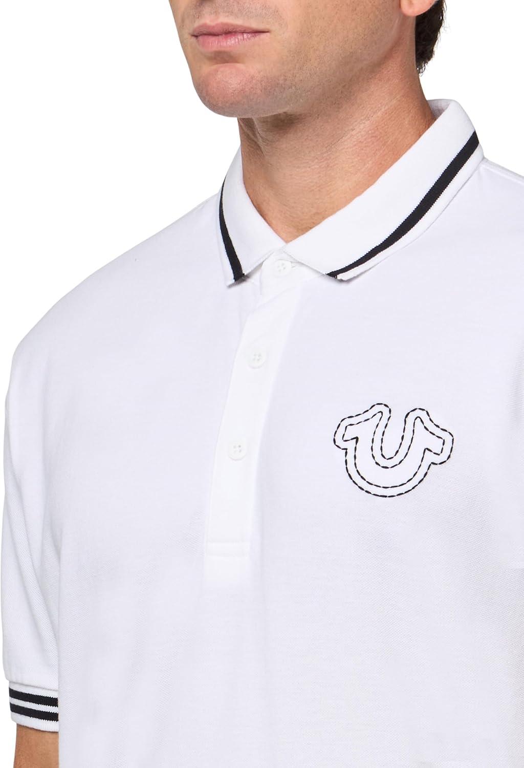 imageTrue Religion Mens Ss Buddha Patch PoloOptic White