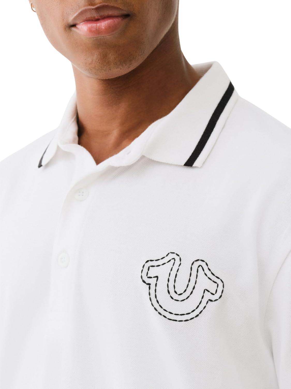 imageTrue Religion Mens Ss Buddha Patch PoloOptic White