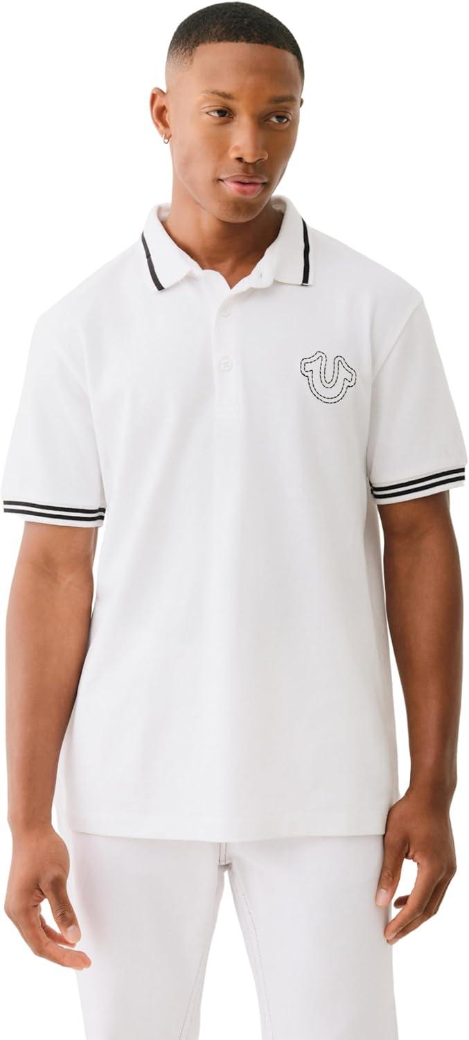 imageTrue Religion Mens Ss Buddha Patch PoloOptic White