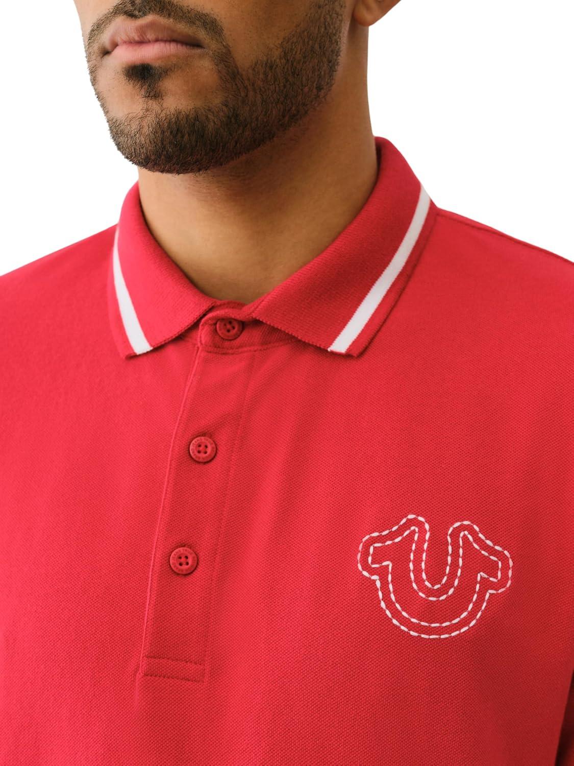 imageTrue Religion Mens Ss Buddha Patch PoloTrv Red