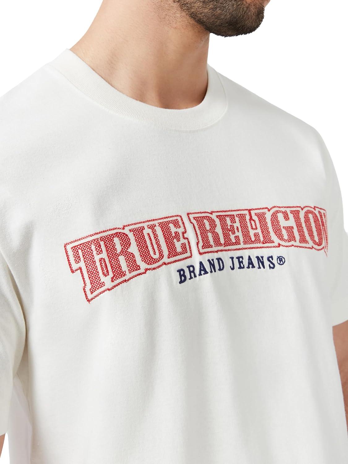 imageTrue Religion Mens Ss Cross Stitch Arch TeeWinter White