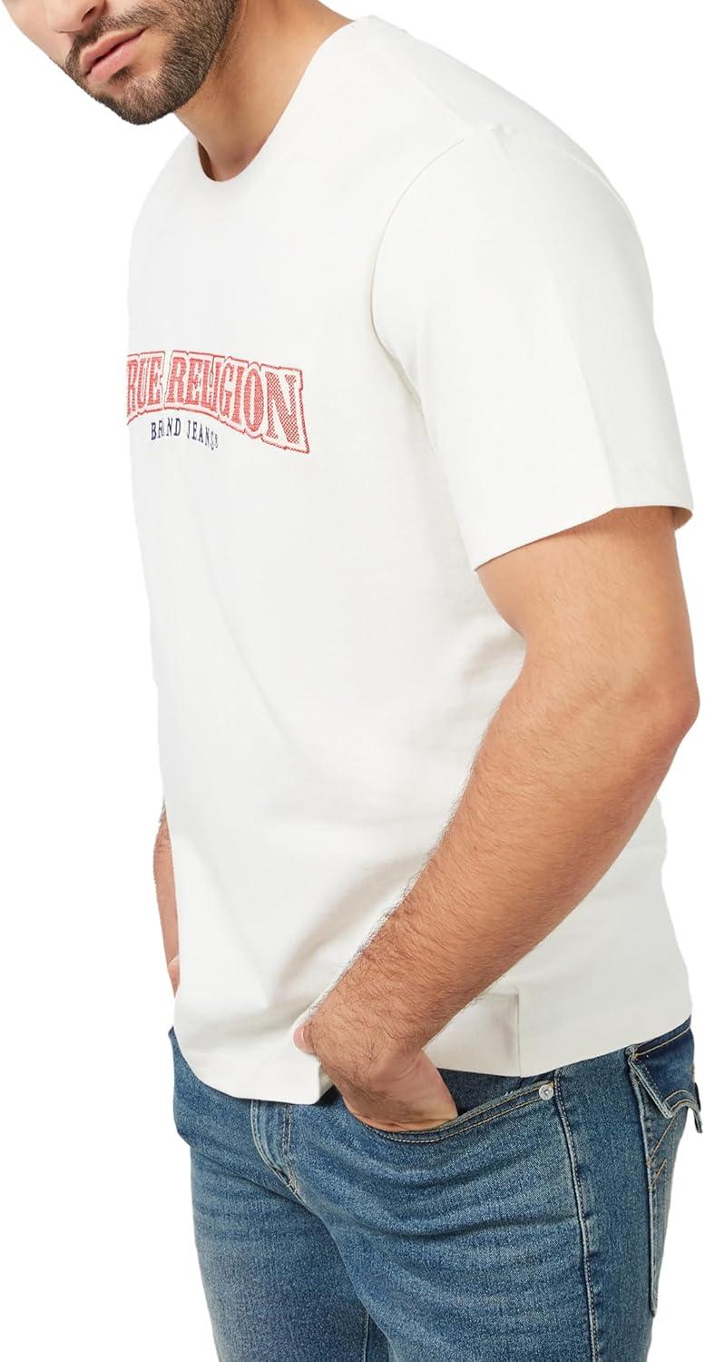 imageTrue Religion Mens Ss Cross Stitch Arch TeeWinter White
