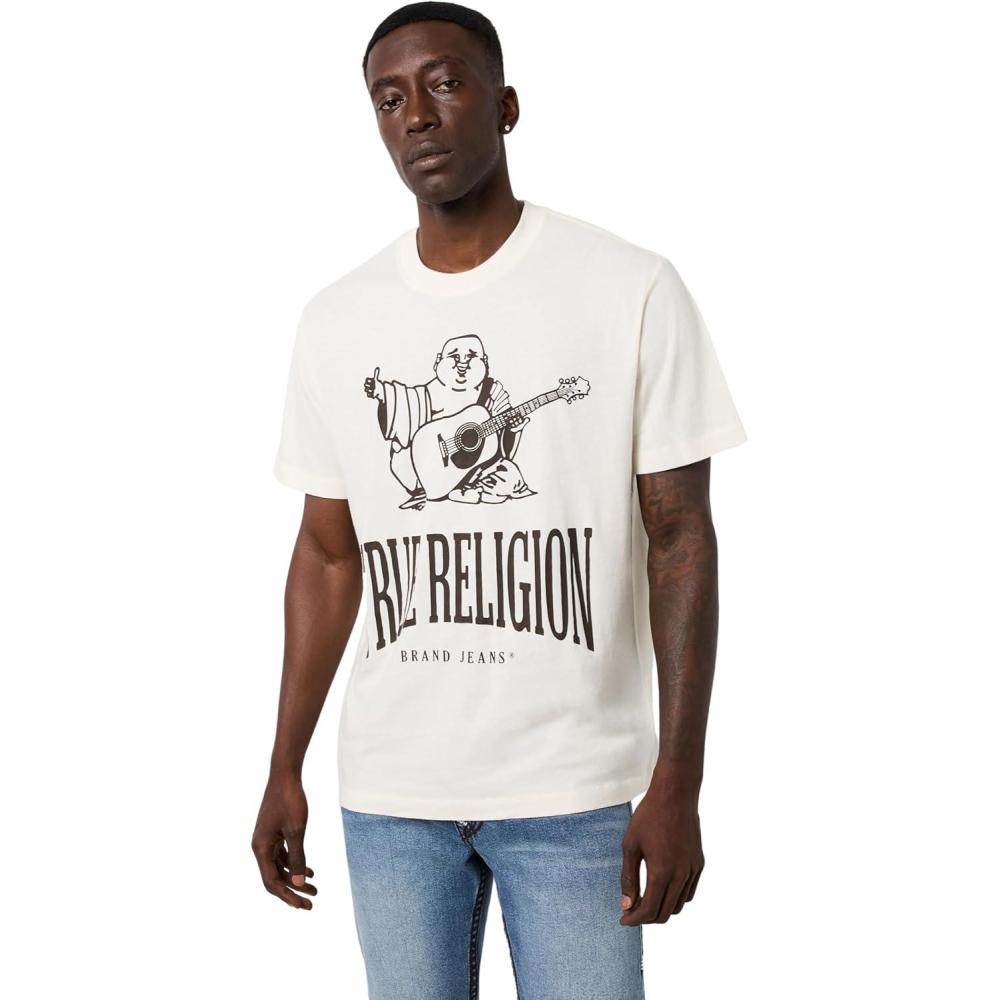 imageTrue Religion Mens Crackle Vintage TeeWinter White