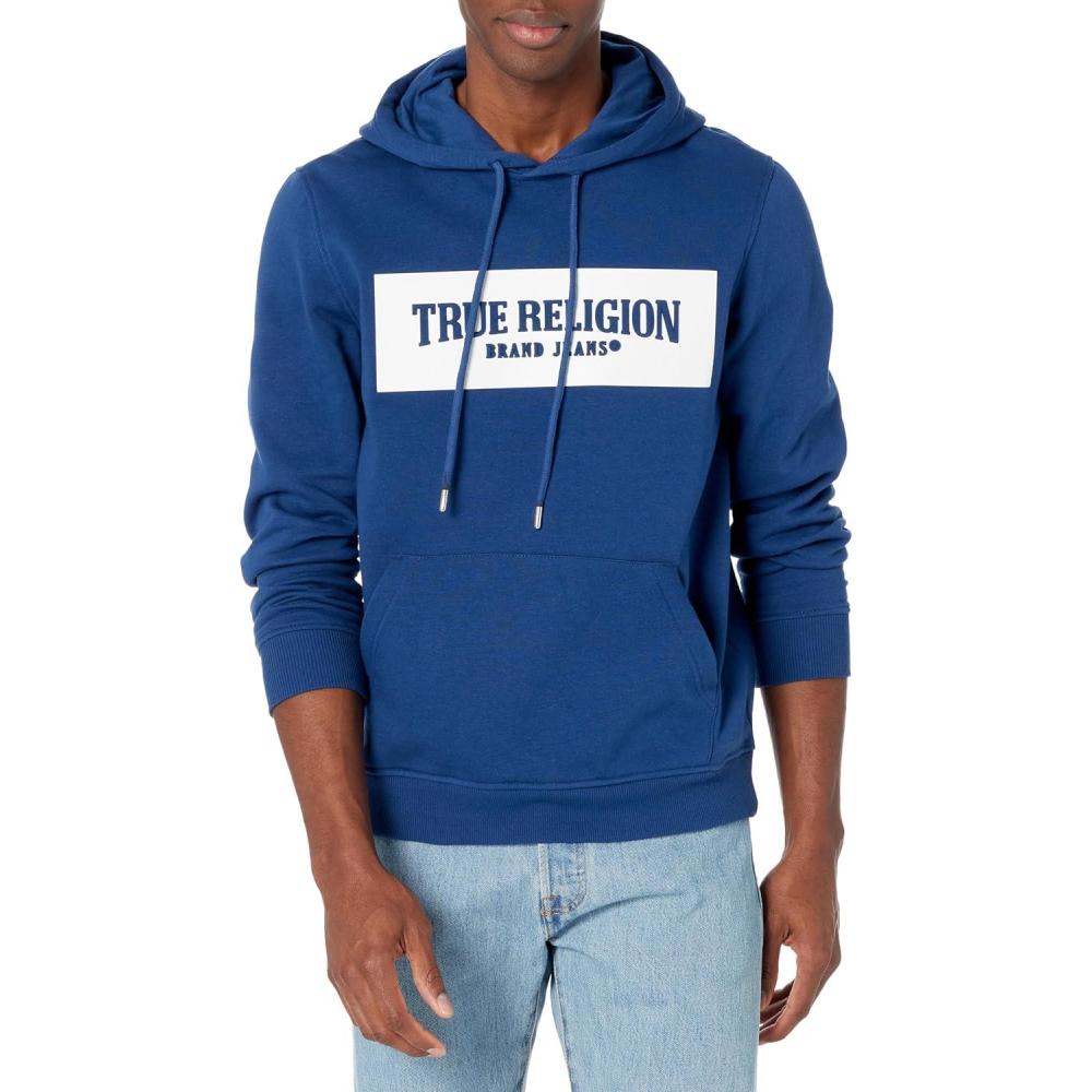 imageTrue Religion Mens Embossed Pullover HoodieEstate Blue