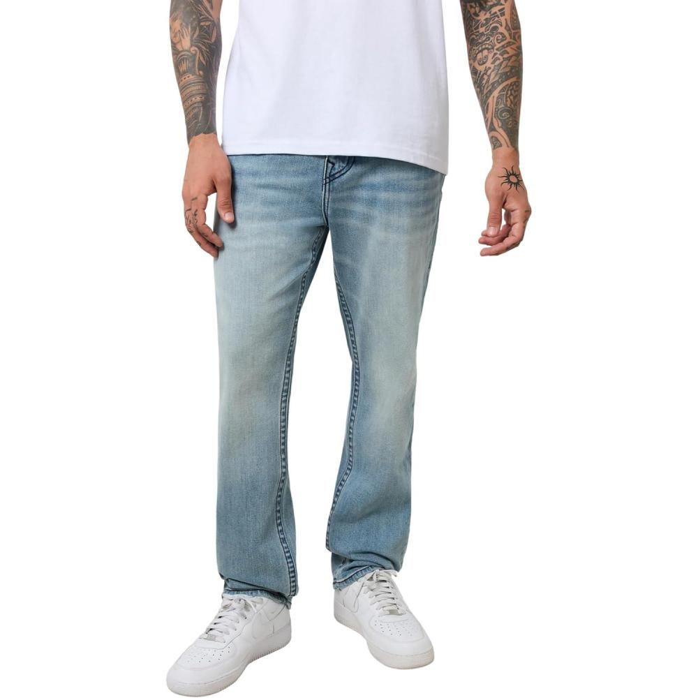 imageTrue Religion Mens Geno Sn No Flap 12 Raised Logo 32 InseamCameo Light Wash