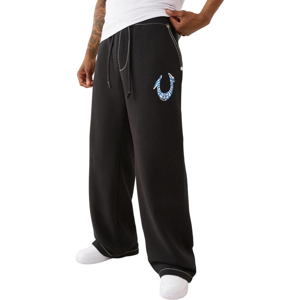 imageTrue Religion Mens HS Paint Baggy Big T SweatpantsJet Black