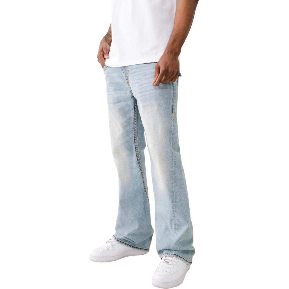 imageTrue Religion Mens Joey Super T Flap Twisted Seam 12Nihal Light Wash