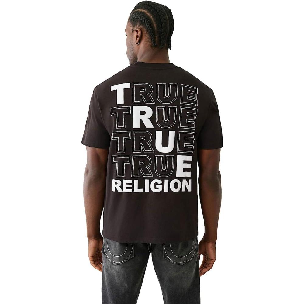 imageTrue Religion Mens Puff Stitch TeeJet Black