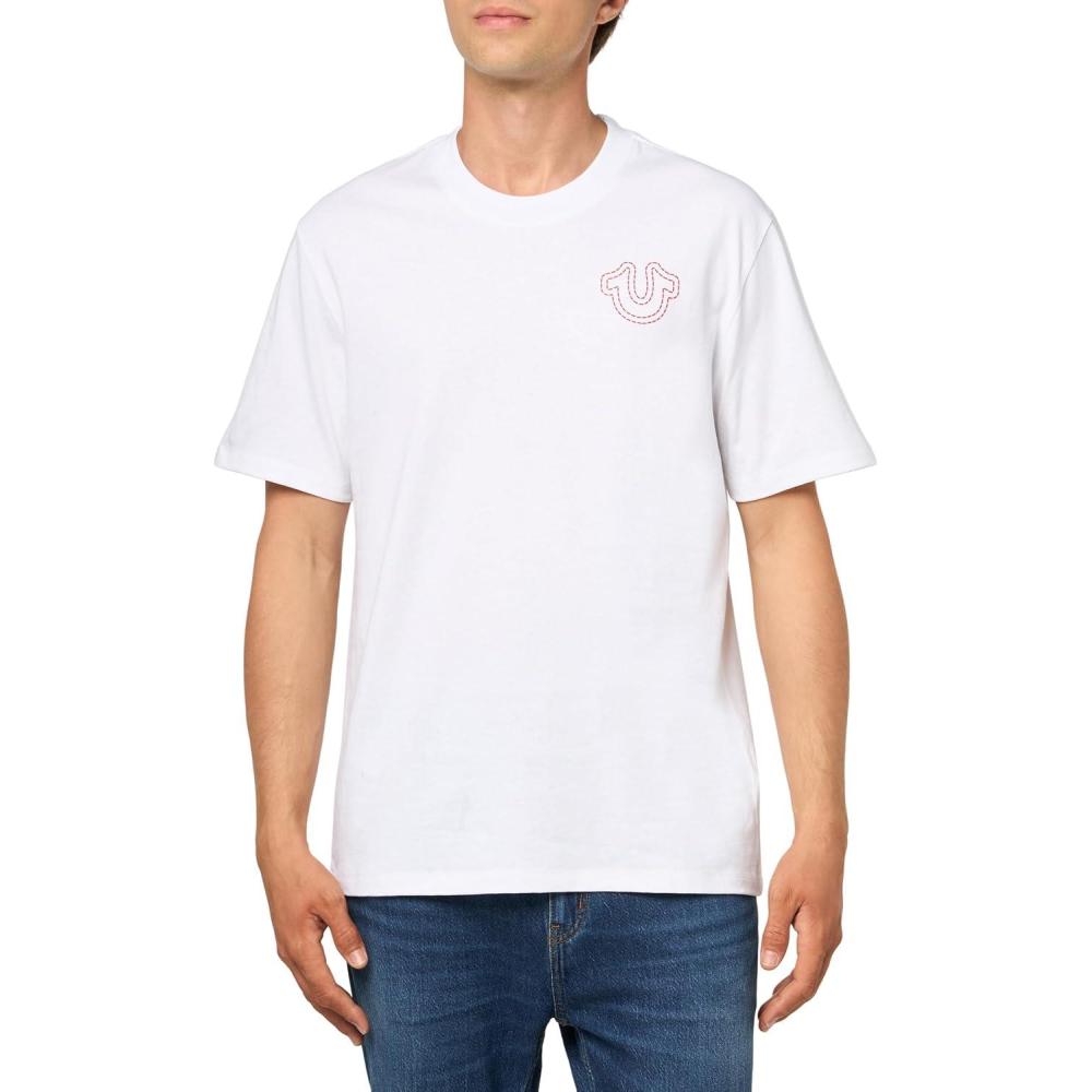 imageTrue Religion Mens Puff Stitch TeeOptic White