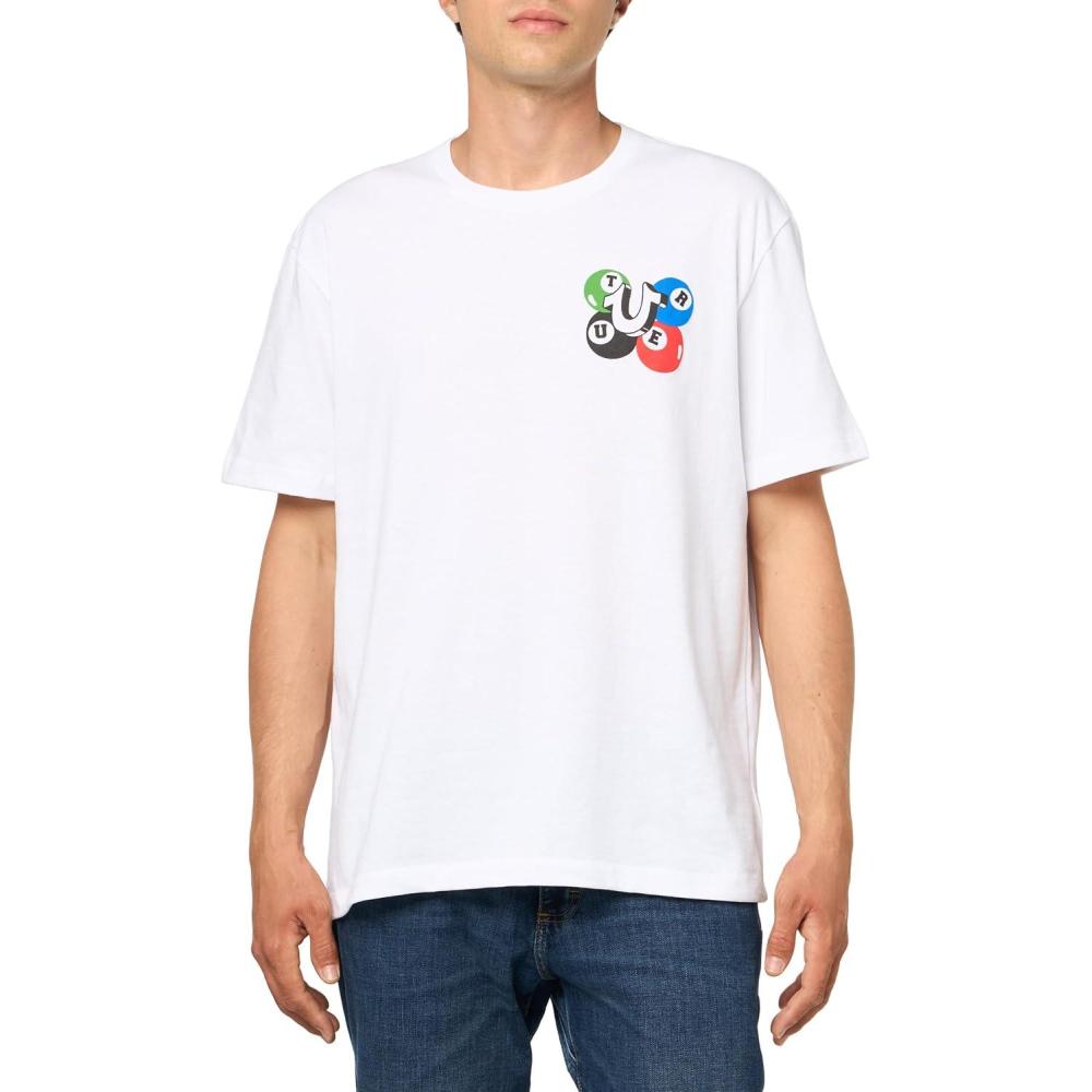 imageTrue Religion Mens Relaxed Billards TeeOptic White
