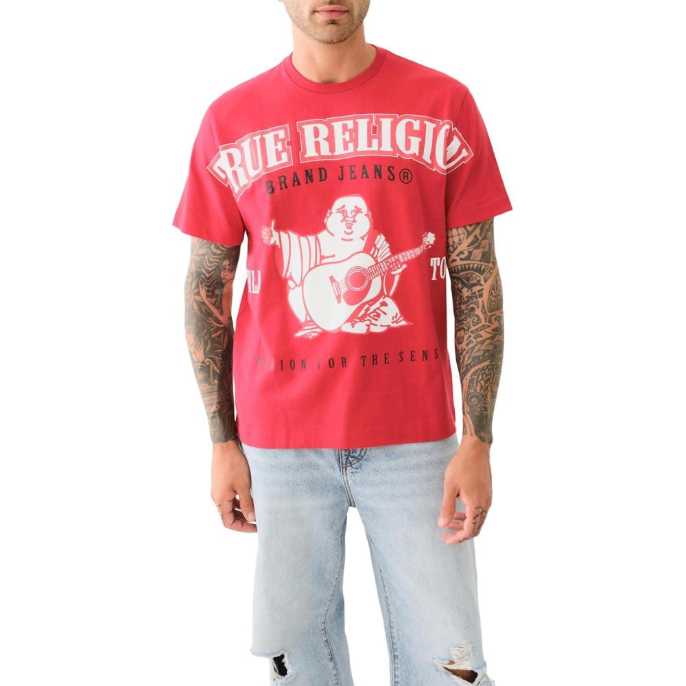 imageTrue Religion Mens Relxed Exaggerated Icon TeeTrv Red
