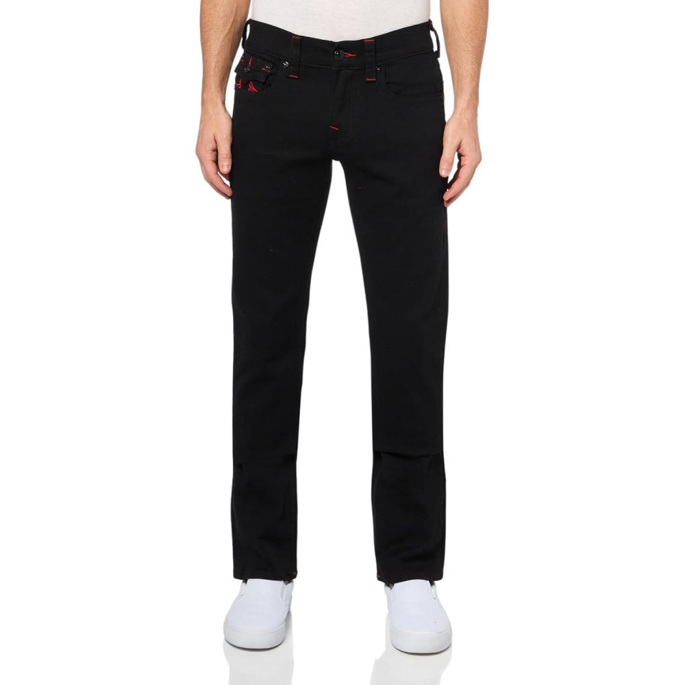imageTrue Religion Mens Ricky Sn Flap 12 32 Inseam EmbroideryBlack