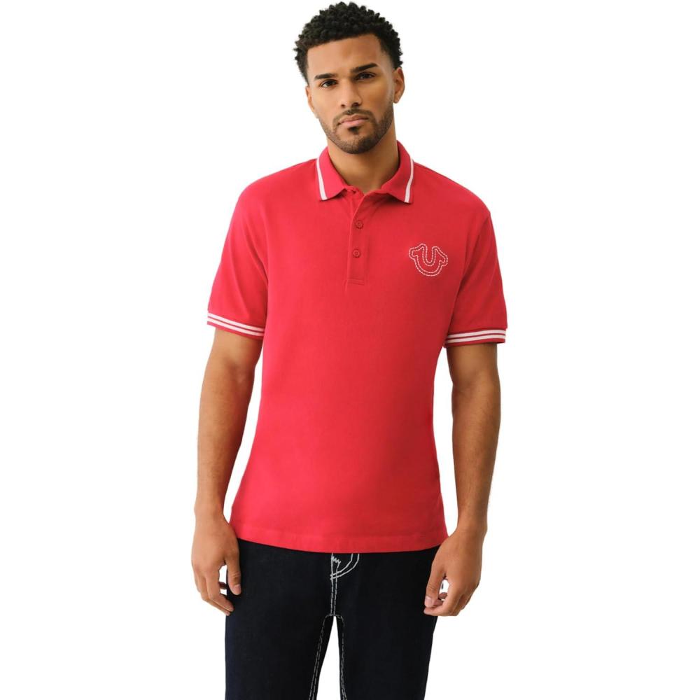 imageTrue Religion Mens Ss Buddha Patch PoloTrv Red
